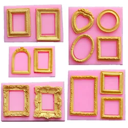 Luyou DIY Mirror/Picture Frame Modelling 3D Silicone Mold Cake Decoration Mold Fondant Molds For Baking