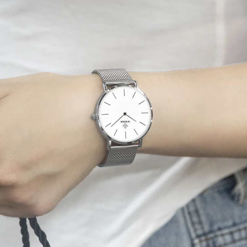 2024 Fashion Minimalist Watch Women WWOOR Slim Silver Stainless Steel Quartz Ladies Dress Watches Female Clock Gifts Reloj Mujer