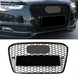 Dla RS5 Style Front Sport Honeycomb kaptur Grill dla Audi A5 S5 Sline 2013-2015 akcesoria samochodowe do stylizacji