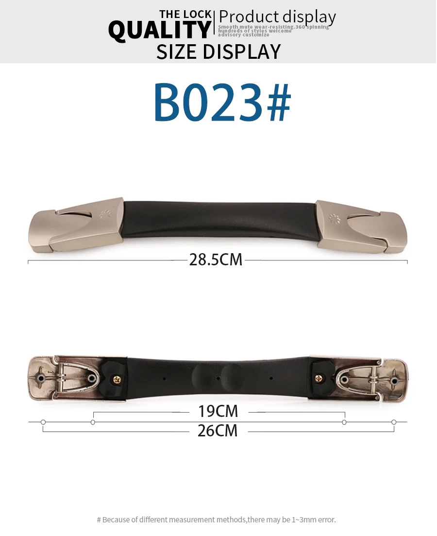 SUZAOZHE Suitcase Luggage Replacement Handle Travel Suitcase Handle Strap Factory Replacement Zinc Alloy Grip Carry Grip