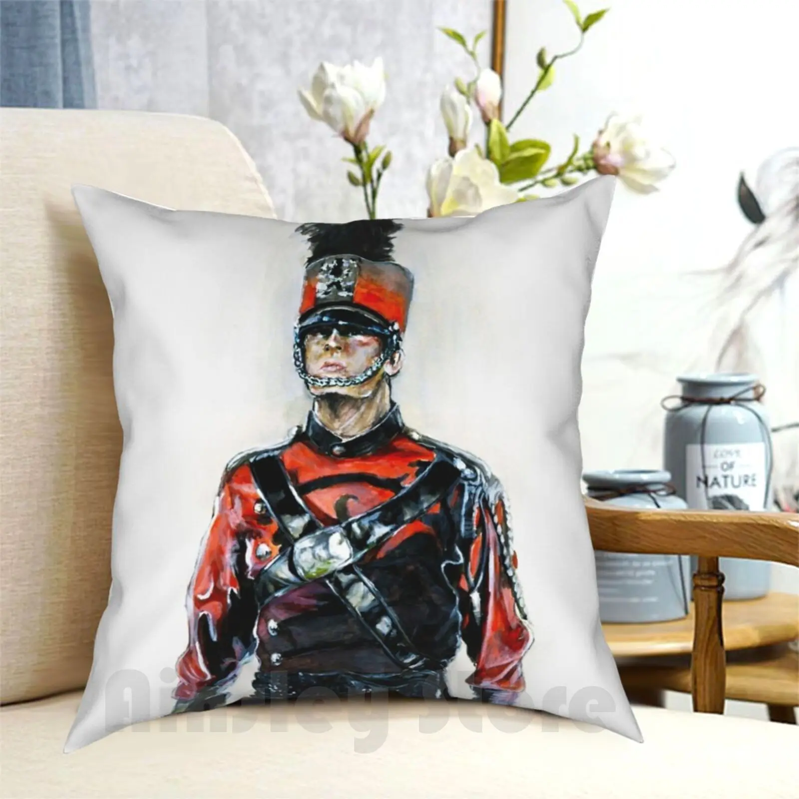 Boston Pillow Case Printed Home Soft DIY Pillow cover Dci Drum Corps Marching Band Band Boston Uniform Portrait Red Black