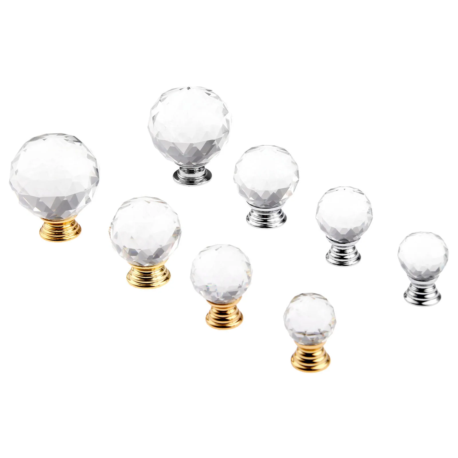 1Pc Glass Crystal Knob Furniture Handle Cabinet Knobs and Handles Door Cupboard Kitchen Pull Handle Furniture Hardware
