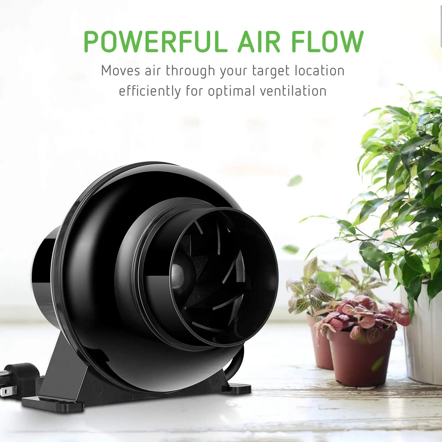 4 Inch 195 CFM Inline Duct Ventilation Fan Vent Blower for Grow Tent Box/ Greenhouse/ Basement/ Kitchen 110V US/ 220-240V EU