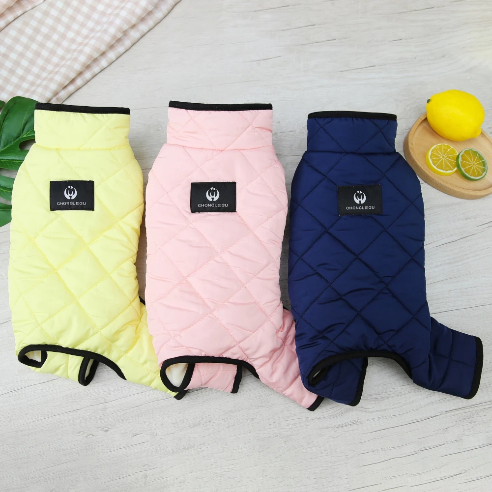 Winter Jumpsuit for Dogs Four Legs Warm Pet Dog Clothes for Small Dogs down Overalls for Chihuahua Teddy