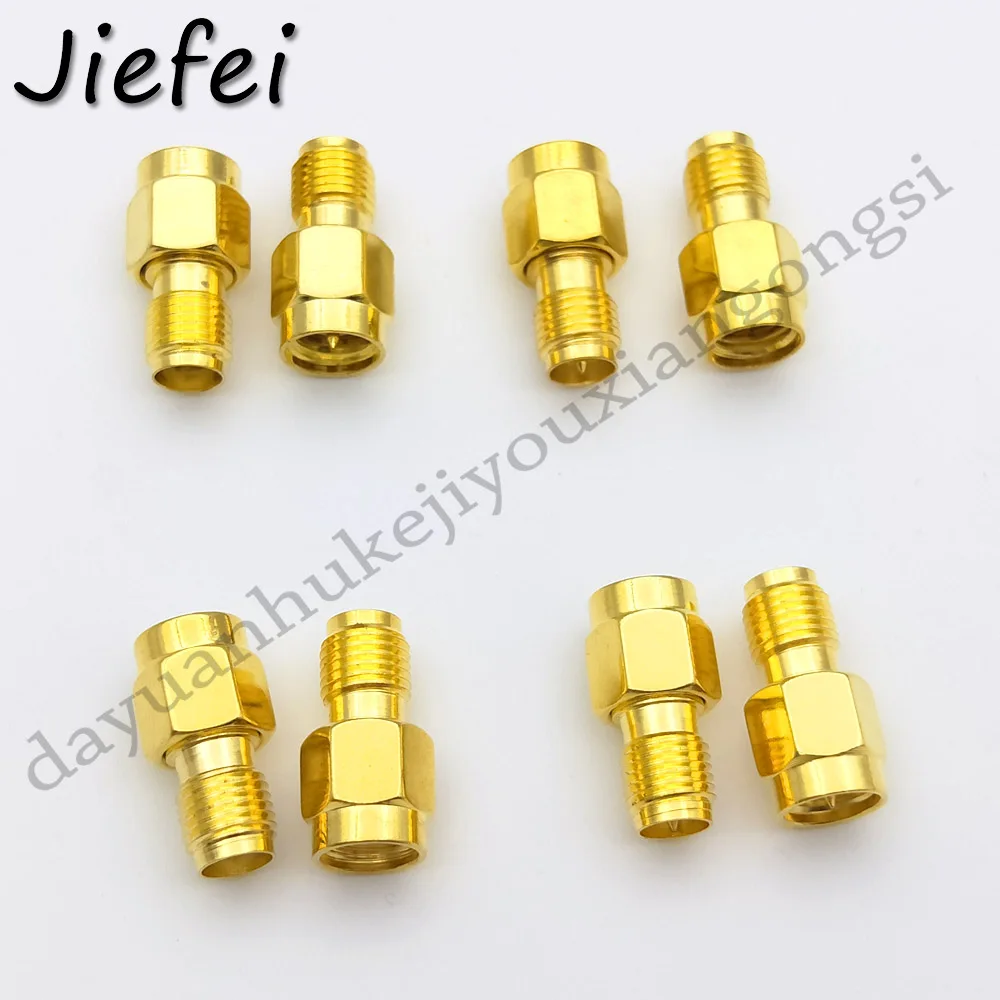 50-500 PCS 4 Type RF SMA Connector RP SMA Female to RP SMA Male Plug Connectors Adapter Gold Plated Straight Coaxial RF Adapters