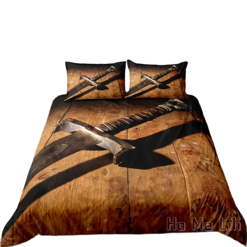 

War Medieval Knight Sword Duvet Cover Sets Bedding For Girls Boys Teen Gifts