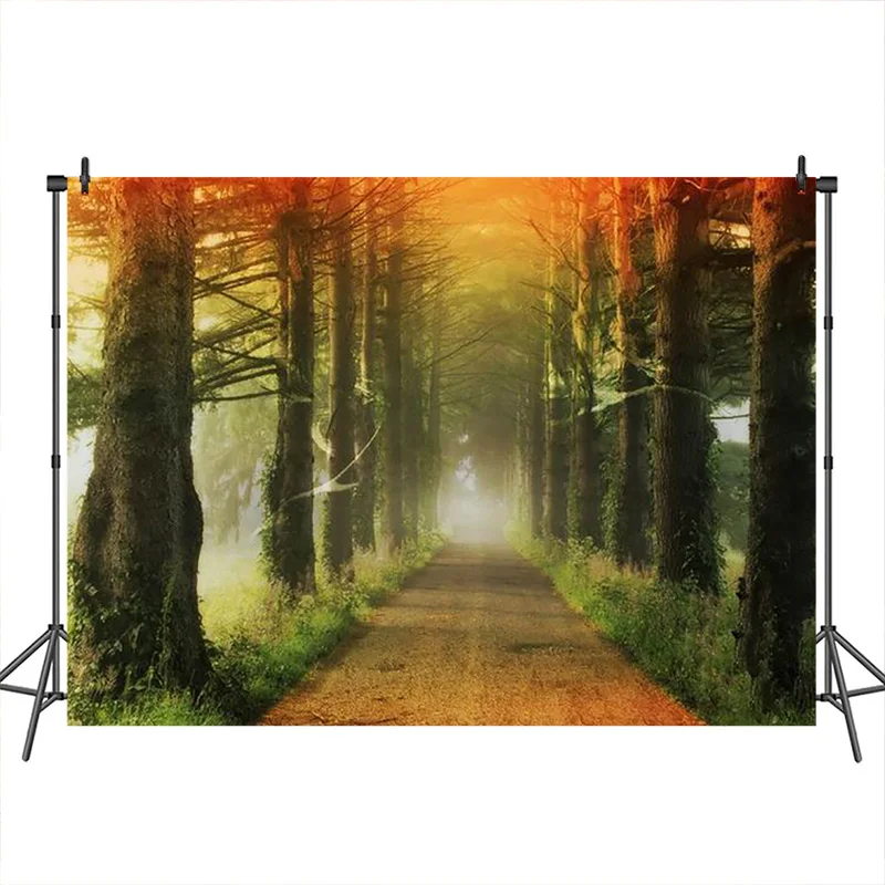 

Mocsicka Photography Background Scenery Spring Forest Road Backdrops for Photograpers portrait photo booth backdrop