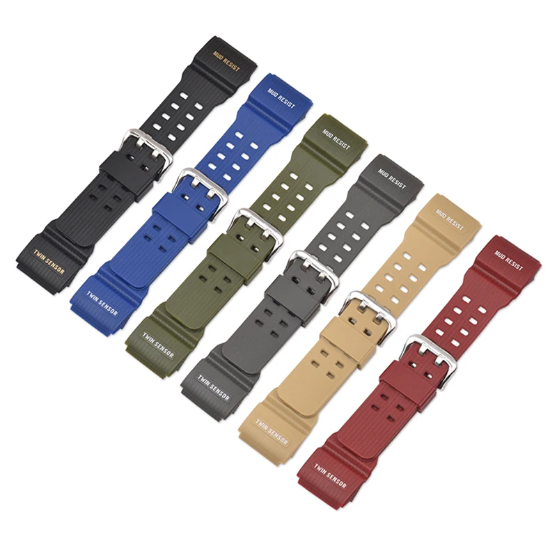 Soft Silicone Watchband for Casio G-Shock GG-1000 GWG-100 GSG-100 Sport Waterproof Resin Bracelet Watch Band Strap with Tool