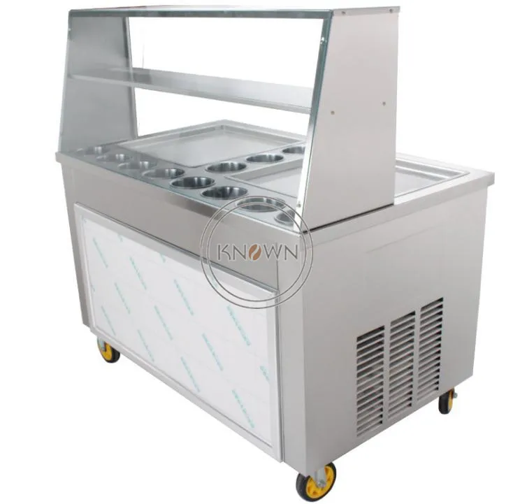 Double Pan Fried Ice Cream Machine Ice Cream Roll Machine Frying Ice Cream Maker