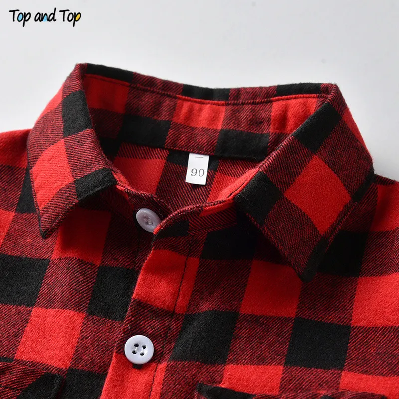 Top y Top de manga larga para bebé, camisa a cuadros de algodón, blusas clásicas informales para niños, Tops de caballero, moda de primavera y otoño