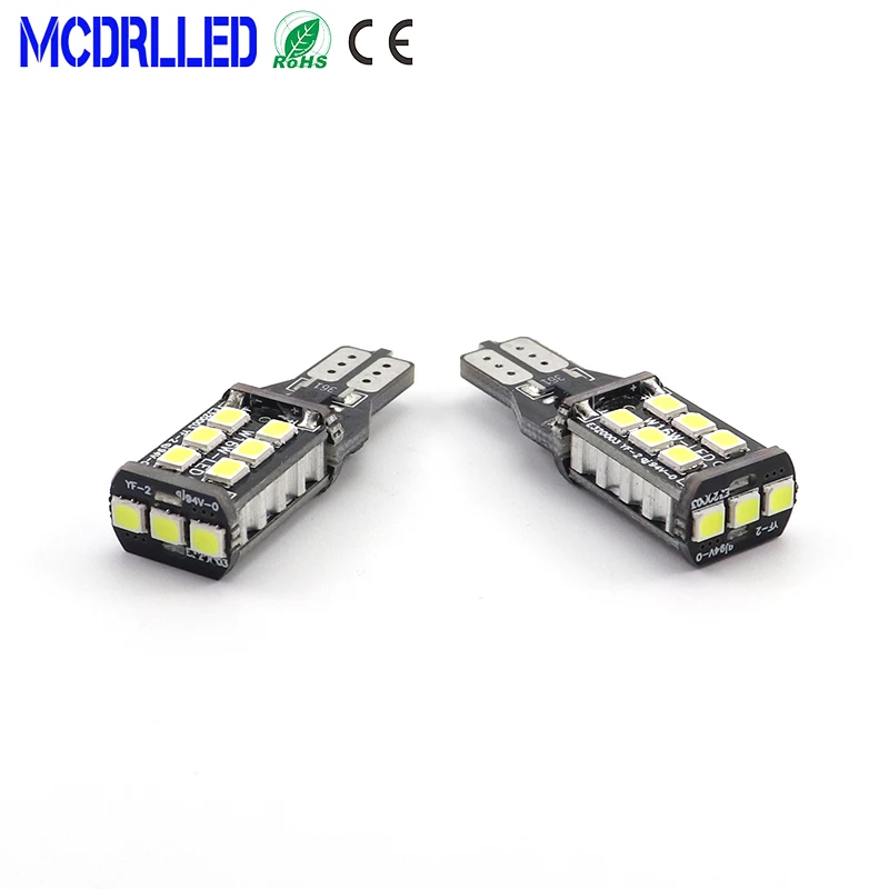 Mcdrlled 2PCS T10 W5W 194รถ LED ไฟย้อนกลับ2835SMD 3W สีขาวไฟสัญญาณเบรคอัตโนมัติแหล่ง12V