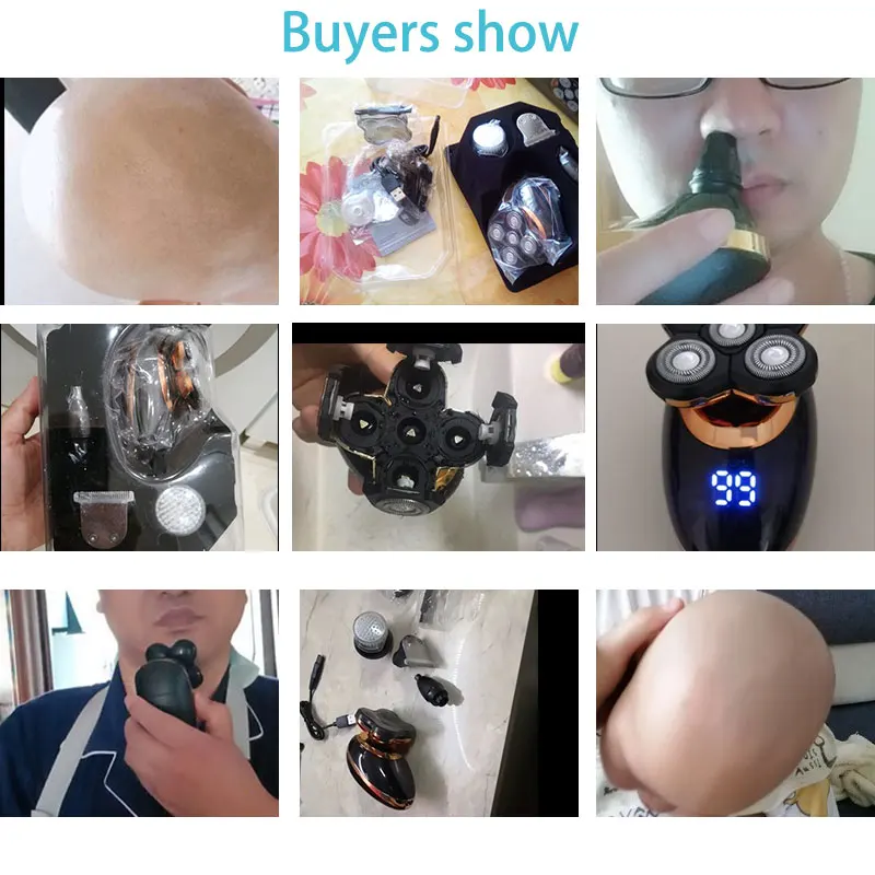 RESUXI 5 in 1 USB Rechargeable Men Washable Five Floating Heads Shavers Hair Clipper Nose Ear Hair Trimmer Shaving Beard Machine