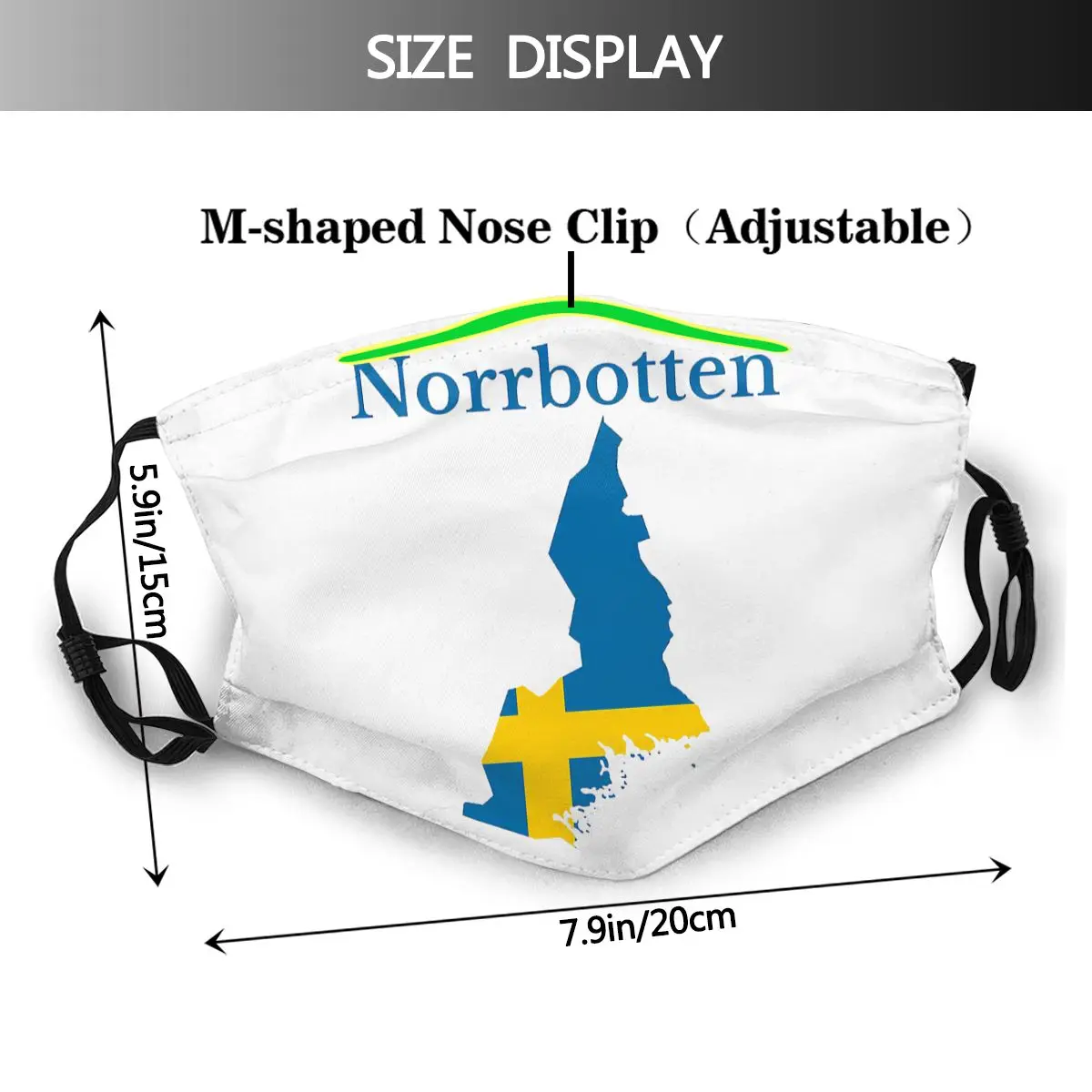 Provinsi Galybotten Peta Provinsi Swedia Swedenh R282 Lucu R282 Karbon Aktif Filter Masker