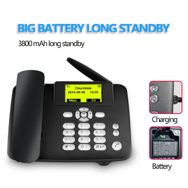 Beamio English Language Wireless Telephone With GSM SIM Card Blacklist Cordless Phone LCD Screen For Home Office Desktop