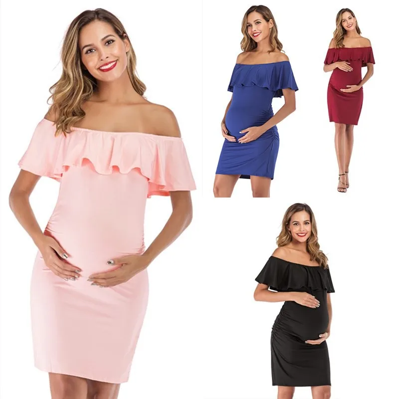 

Summer Strapless Dresses Maternity Clothes For Pregnant Women Pregnancy Dress Maternity Mother Clothing Pregnant Wear