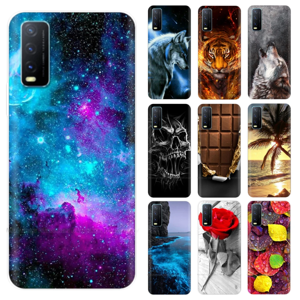 for Vivo Y20 V2029 Case Cartoon Silicone Soft TPU Bumper Cover for Vivo Y20i V2027 Phone Back Cover Protective Phone Case Capa