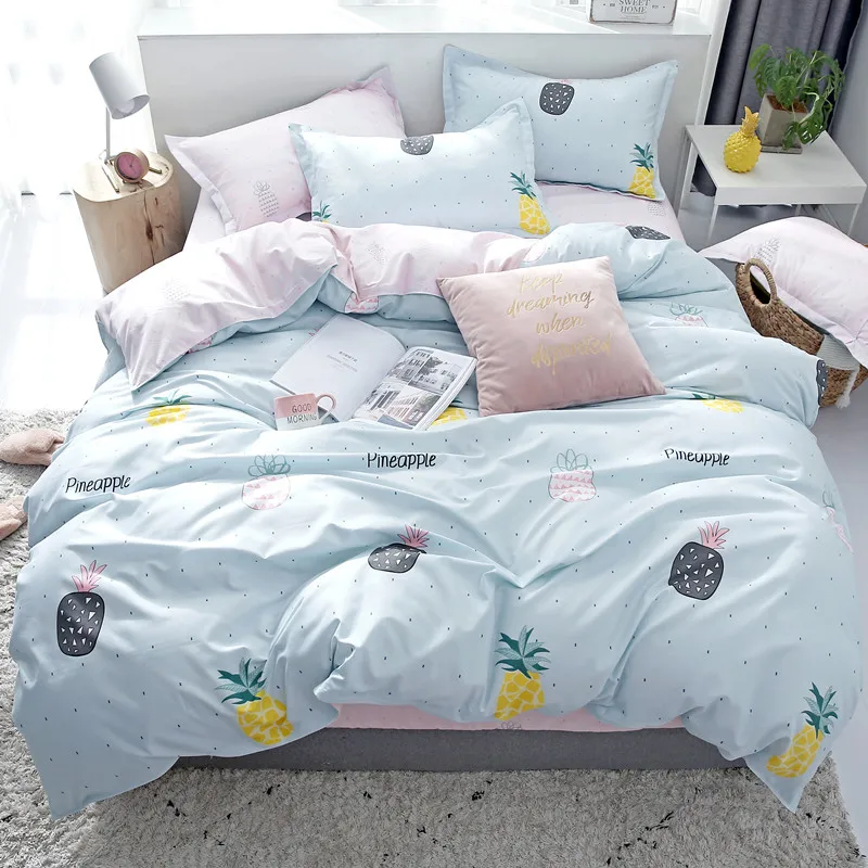 Home Textile Four-Piece Soft Skin-Friendly Not Fade Shrink Simple Style Bedding Household Multi-Size Duvet Cover