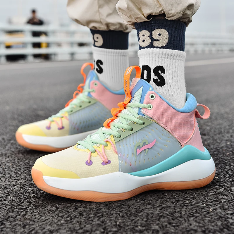 2021 New High Quality Professional Sports Shoes Basketball for Men Women Fashion Colors High Sneakers Men Outdoor Training Boots