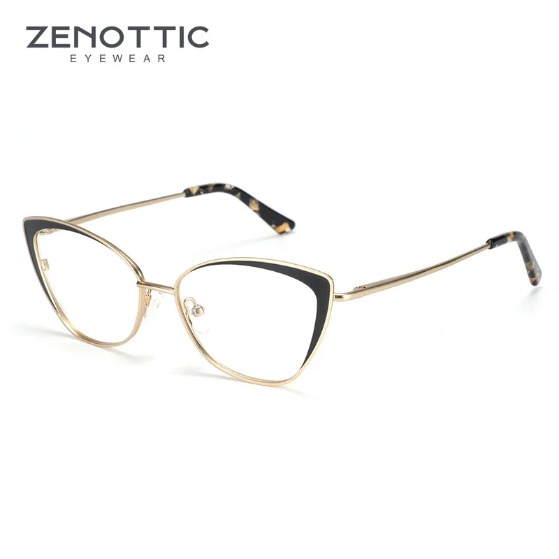 

ZENOTTIC 2024 Fashion Cat Eye Optical Glasses Frames for Women Luxury Brand Non-Prescription Eyewear Clear Lens Eyeglasses