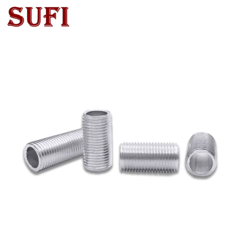 5pcs M8 Hollow Full Thread Tube Galvanized Screw Tube Threaded Rod Screw Hollow 8mm Threading Connection Tube Fine Thread Hanger