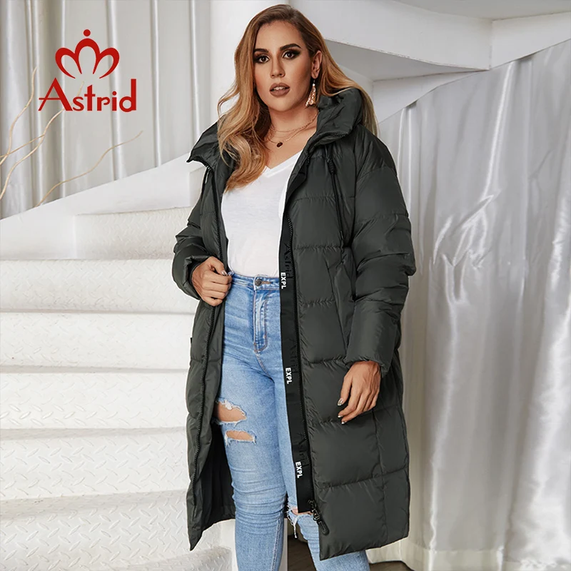 Astrid 2022 Winter Nieuwe Aankomst Down Jas Vrouwen Losse Kleding Bovenkleding Kwaliteit Met Kap Plus Size Fashion Stijl Jas AR-7038