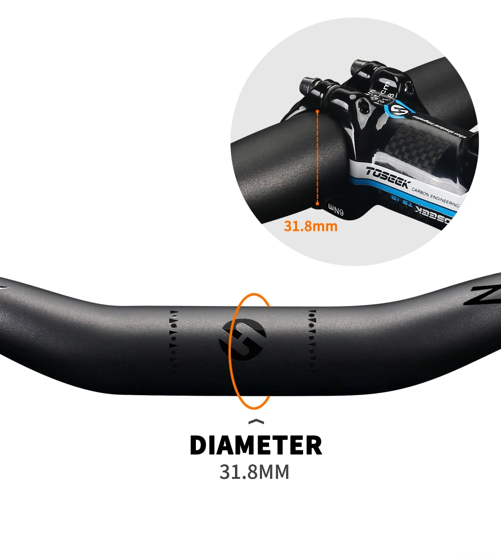 TOSEEK ZF-ONE Mtb Carbon Handlebar Bicycle Handlebar 31.8*580-720/740/760mm Matt Black Handlebars For Mountain Bike Accessories