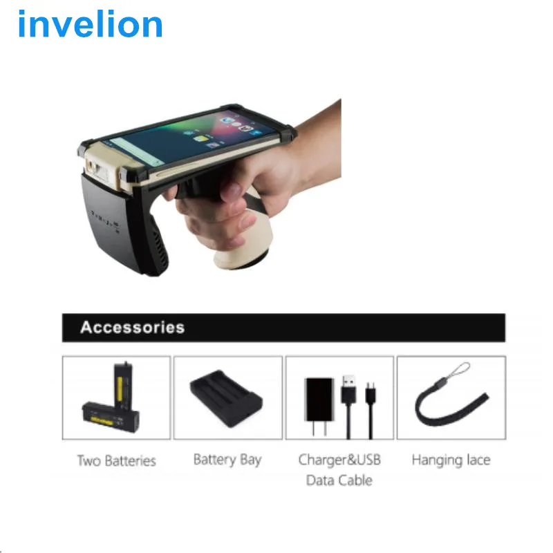 Barcode WiFi Bluetooth GPS multi-function UHF RFID portable handheld reader Android 6.0 with Indy impinj r2000 chip