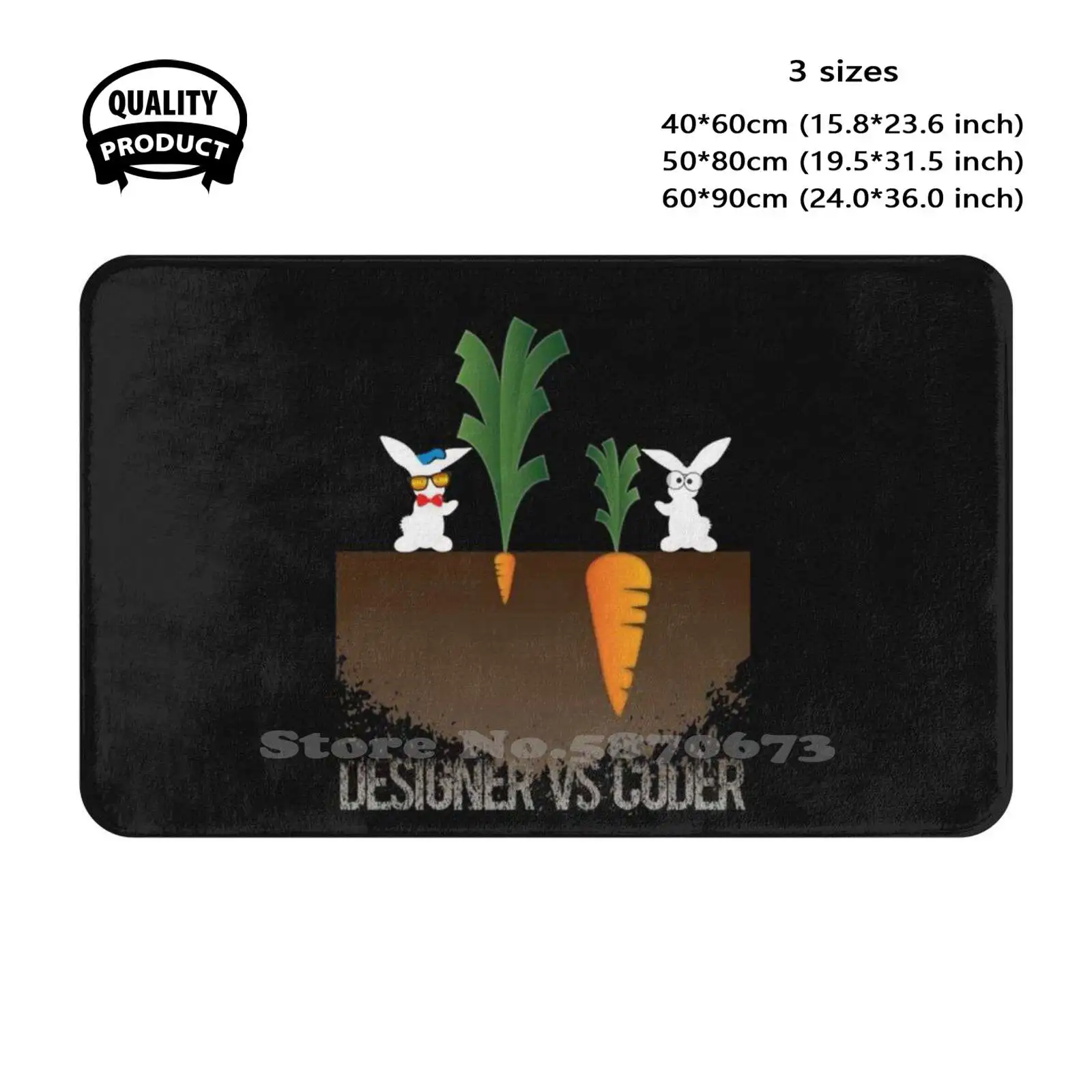 Carrot Coder Vs Designer Rabbit Soft Cushion Home Carpet Door Mat Car Rug Mvc Programmer Controller View Optimization Coder