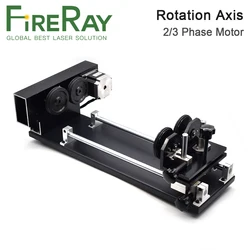 FireRay Rotation Axis 4Wheels Rotary Engraving Attachment with Rollers Stepper Motor for Co2 Laser Engraving and Cutting Machine