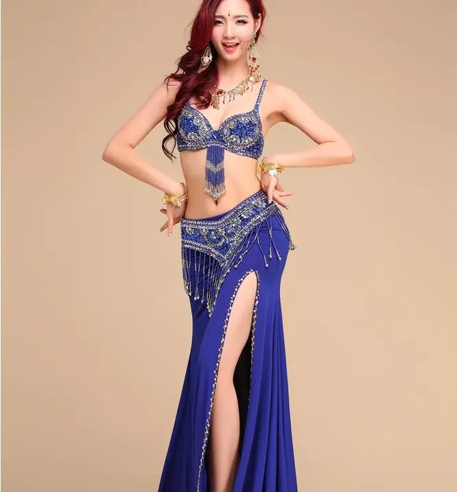 2023 Sexy Women Performance Belly Dancing Costumes Oriental Dance Outfits 3pcs Women Belly Dance Full Set Bra Belt Skirt