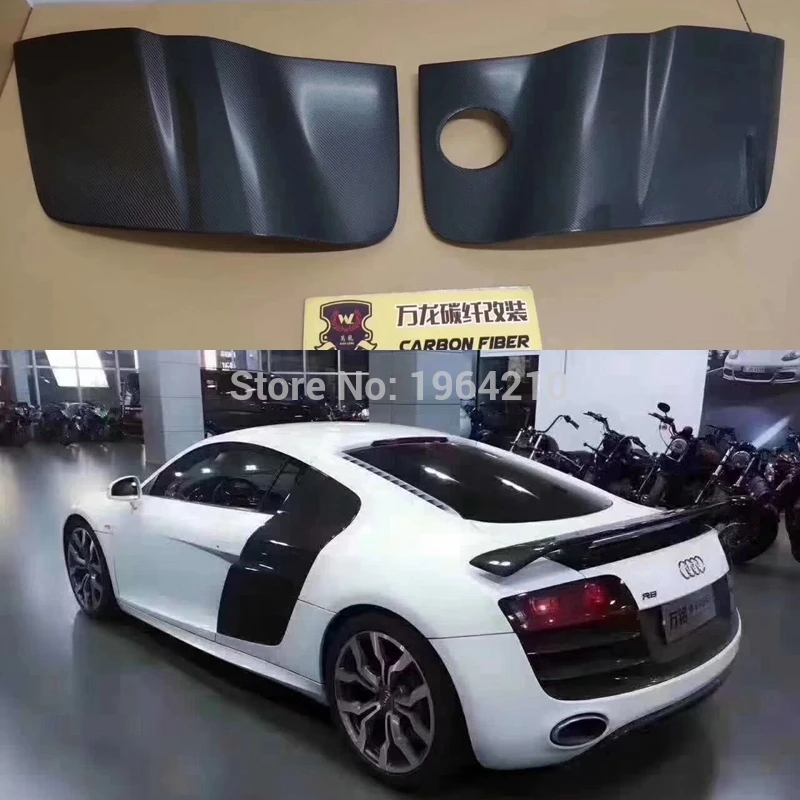 

True carbon fiber Racing Side Door Fenders Blade Panels Flares umper 2Pcs For Audi R8 V8 V10 2 Door 2008 - 2015 Car Styling