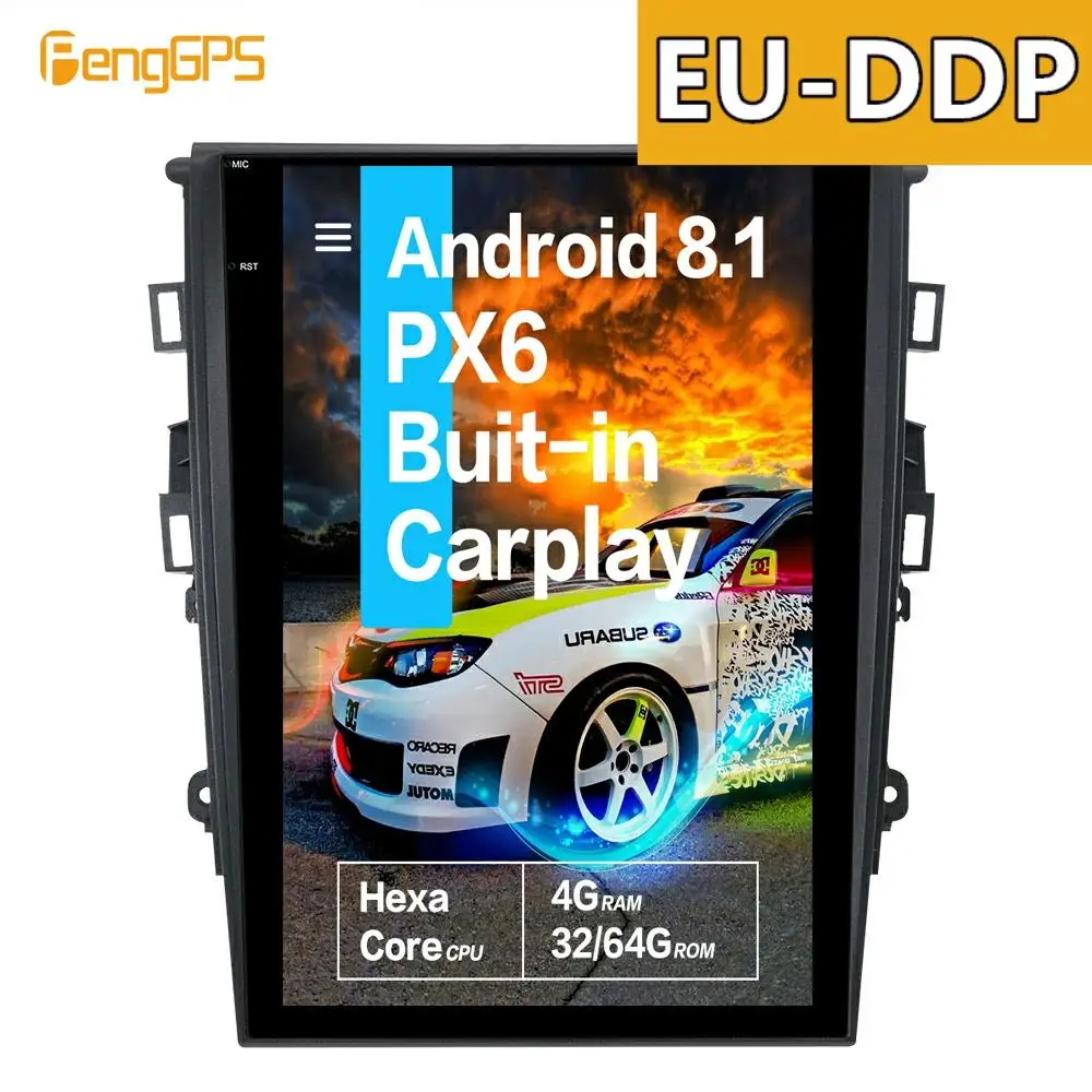 For Ford Fusion Mondeo Mk5 2013 - 2018 12.1'' Android 8.1 Px6 Car Multimedia Radio No Dvd Player Gps Navigation Head Unit