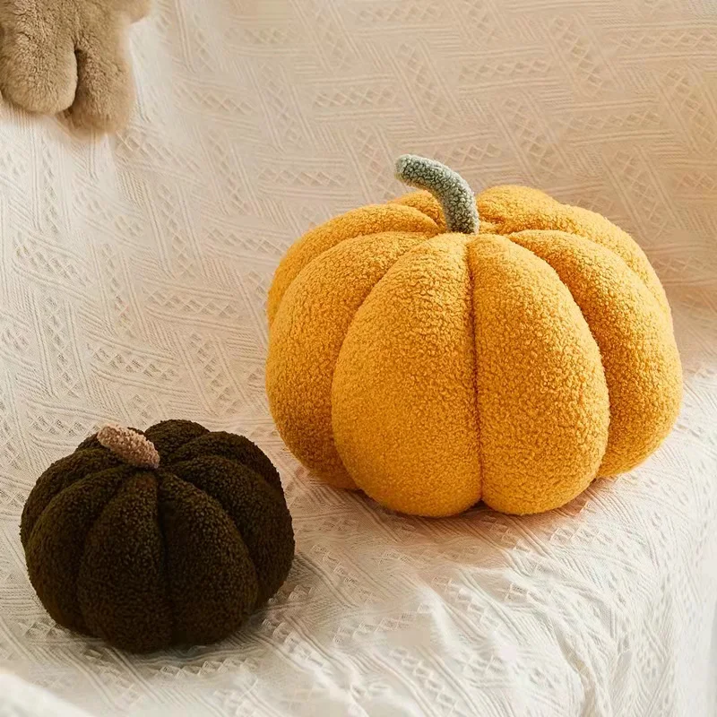 High Quality Luxury Woody Decor Pumpkin Shaped Pillow Nordic Style Room Decor Pillow Plush Sofa Living Room Bedside Bed Cushion