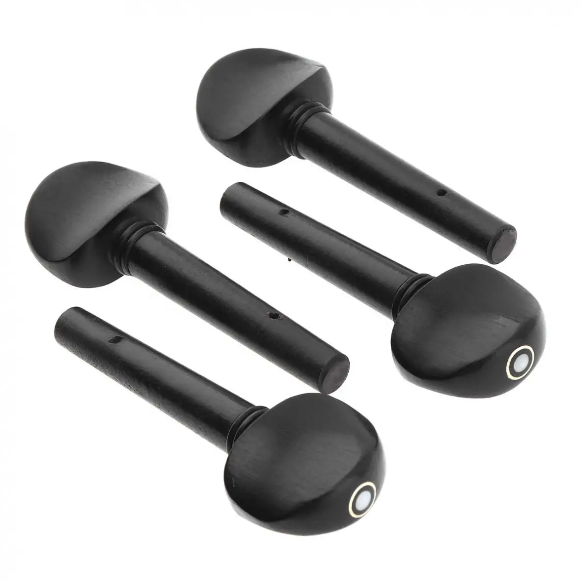 4pcs/lot 3/4 & 4/4 Black Ebony Wood Violin Tuning Pegs Inlay Shell with Open Holes Highly Effective in Pitch  Tuning