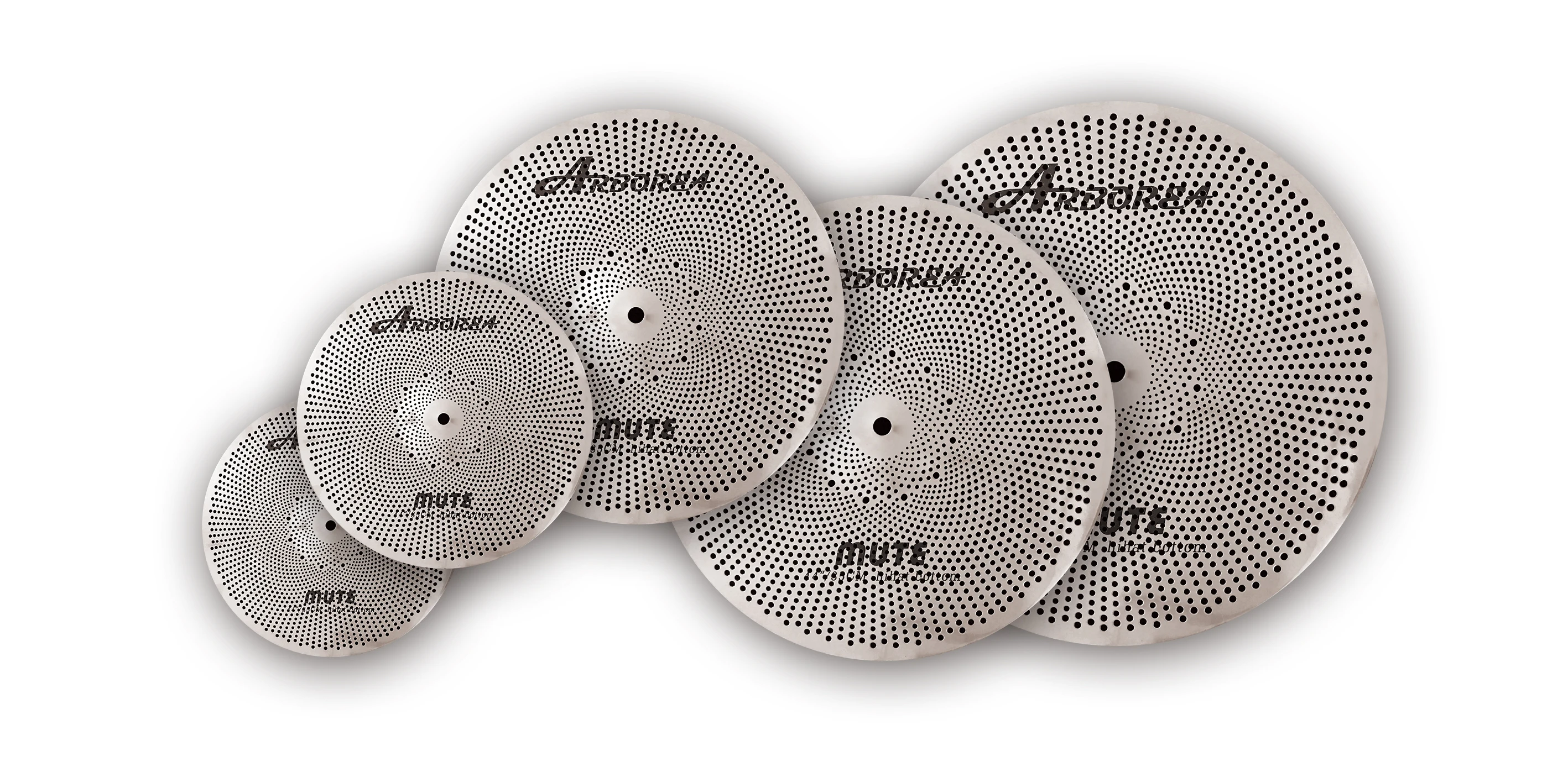 

ARBOREA low volume cymbal High Quality Silver Mute CYMBAL 5 pieces of 14'' Hihat +16'' Crash +18'' Crash +20'' Ride