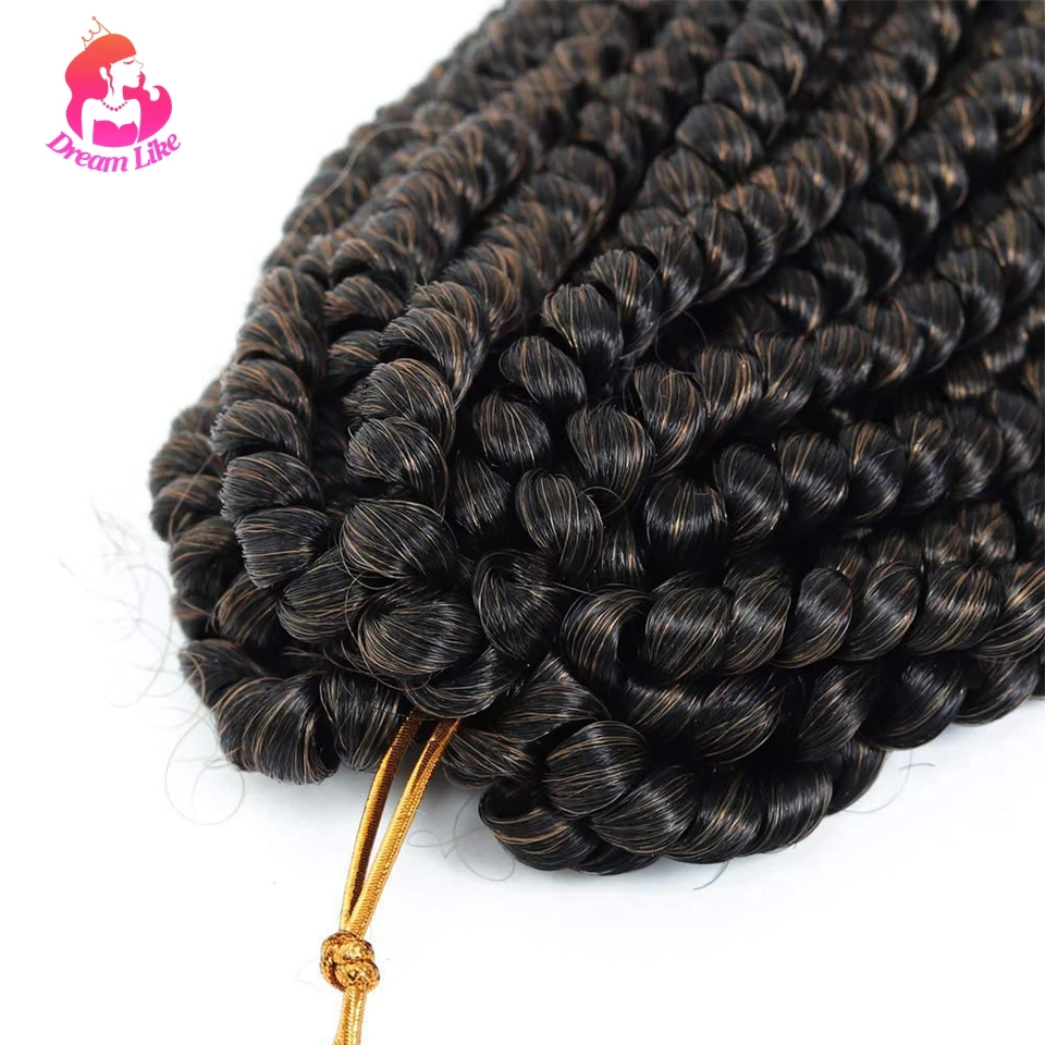 Dream Like Spring Twist Crochet Hair Short Braids Synthetic Curly Bomb Braiding Hair Extensions Ombre Color For Women