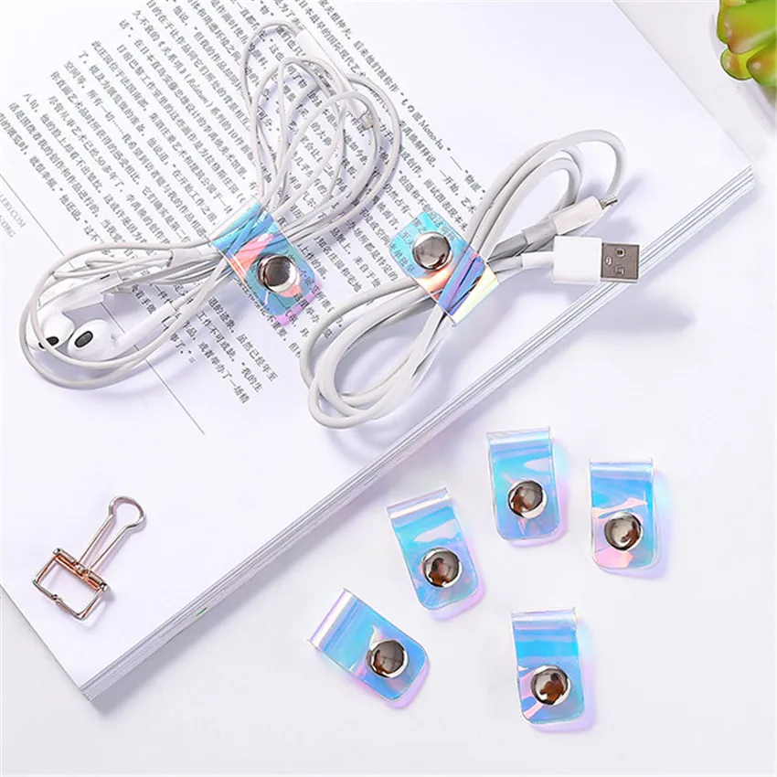 5pcs/lot Portable Headphone Winder Storage Buckle Phone Data Cable Winder Earphone USB Cable Wire Cord Organizer Winder