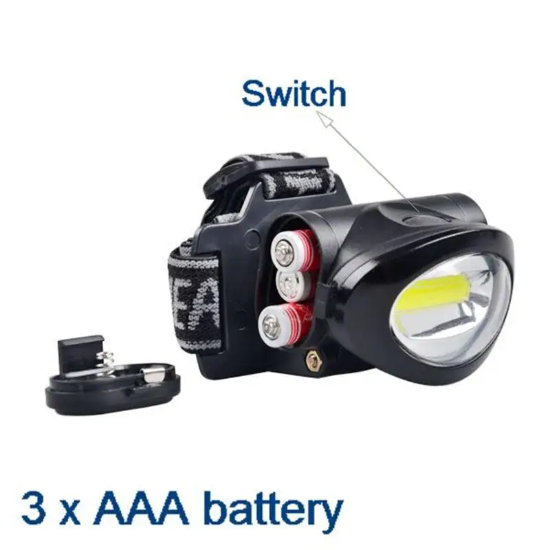 GM 3W COB LED Headlamp Waterproof Adjustable Head Torch Camping Head Light Use AAA Battery For Outdoor Running Camping