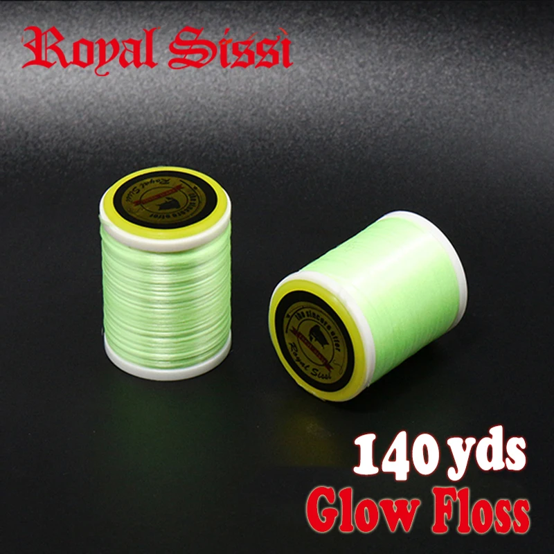 Royal Sissi 2 spools fly tying Glow Floss 300D luminous green yarn fly tying thread glow fly tying materials for ribbing&tufts