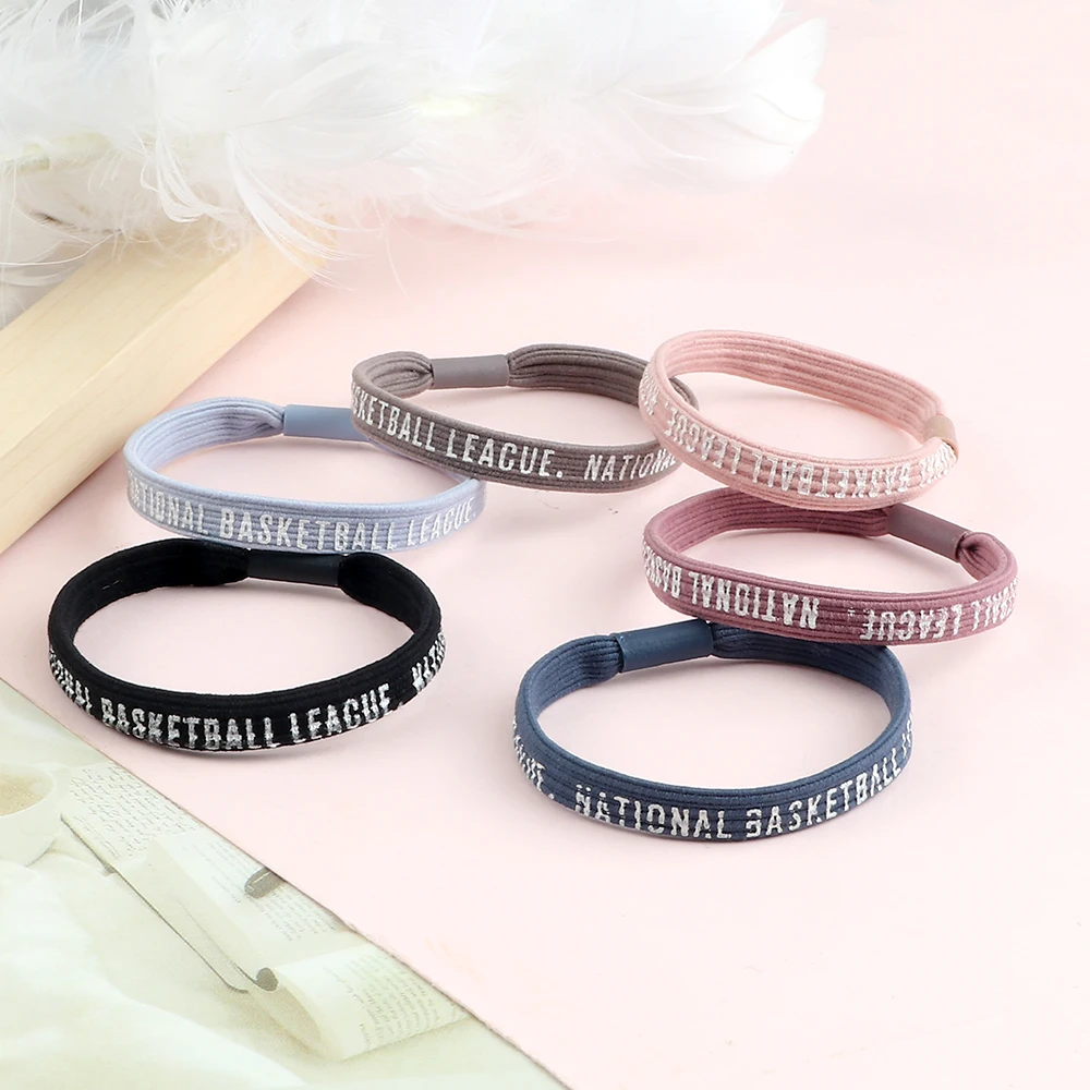 

Girls Trendy Personality Hair Band Simple Title Letters Circle Bands High Quality Elastic Hair Ties Women Hair Style Accessories