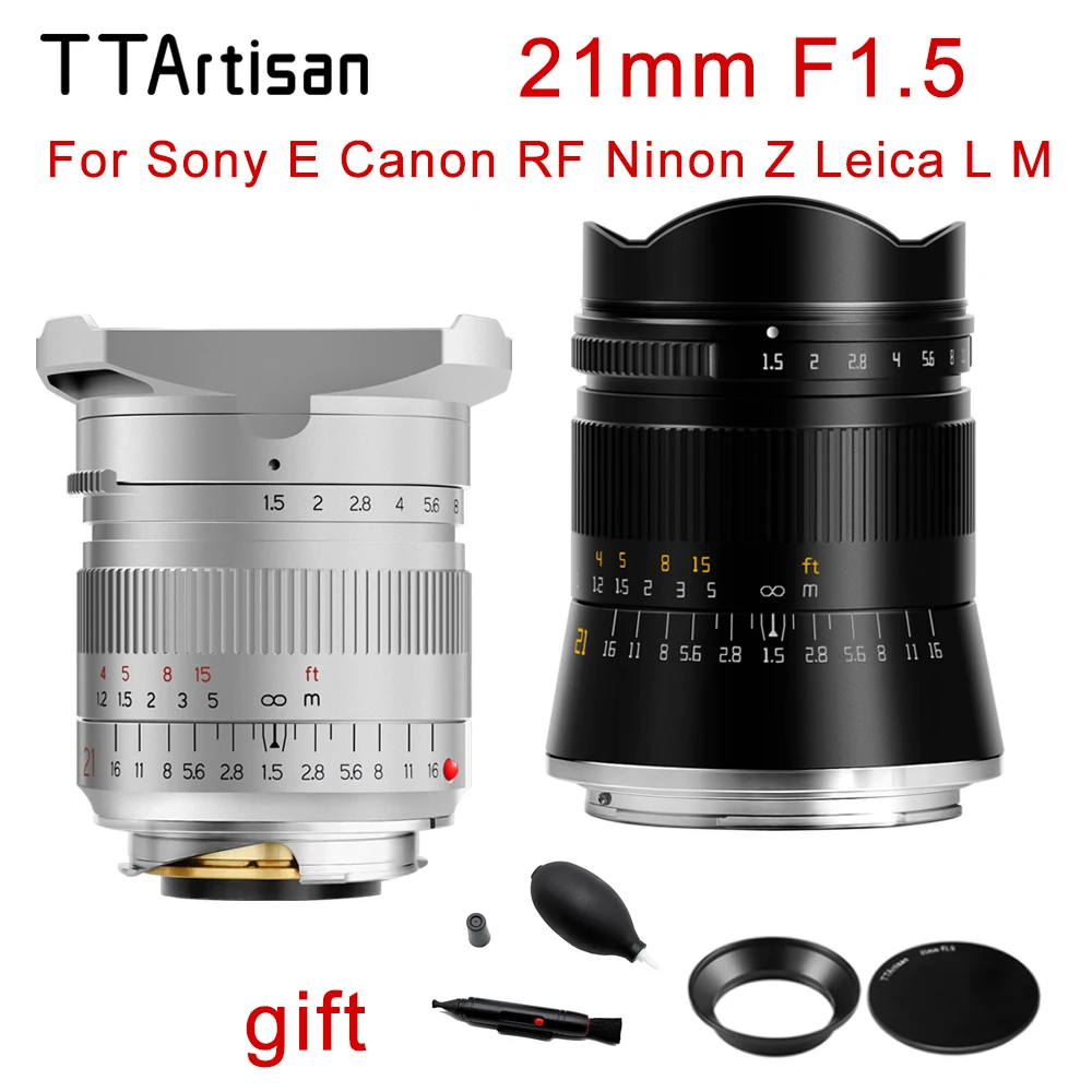 

Original TTArtisan 21mm F1.5 Lens For Leica M Mount Leica SIGMA L Sony E Canon RF Nikon Z Camera Full Fame MF Camera Lens