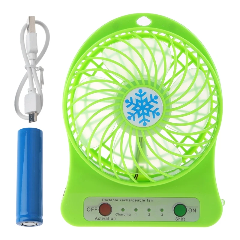 Draagbare Outdoor Led Licht Fan Luchtkoeler Mini Desk Usb Ventilator Met 18650 Batterij