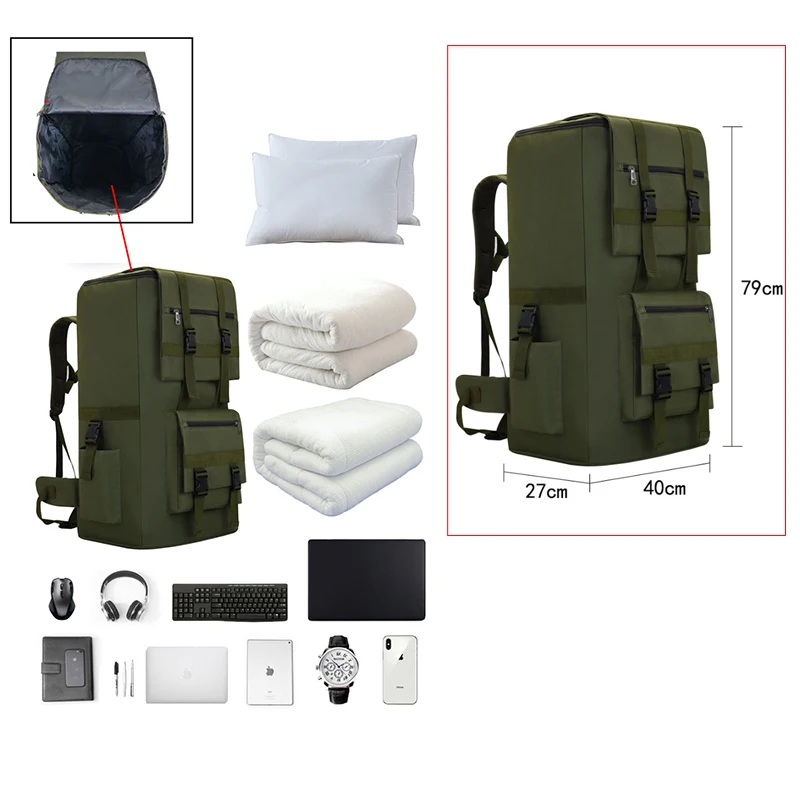 Imagem -03 - Mochila Tática Grande para Homens e Mulheres Bolsas de Viagem Bagagem de Escalada Viagem ao ar Livre Xa860wa 120l 130l