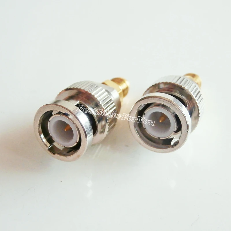 1Pcs Connector BNC Male Plug To RP-SMA RPSMA Female Jack Center Coaxial RF Adapter Connector