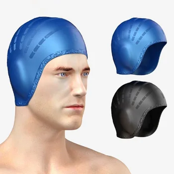 Neue flexible Kunststoff-Gel-Duschhaube für Männer und Frauen, geeignet für Badekappe mit langen Haaren, wasserdichte Schwimmbad-Ohrkappe