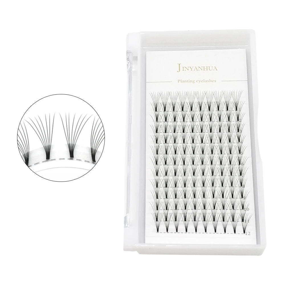 JINYANHUA 8D Fans Eyelash Extension 0.07 Short Stem Premade Volume Lash Extensions 8-15mm C D Curl Small Base Russian Lash Fans