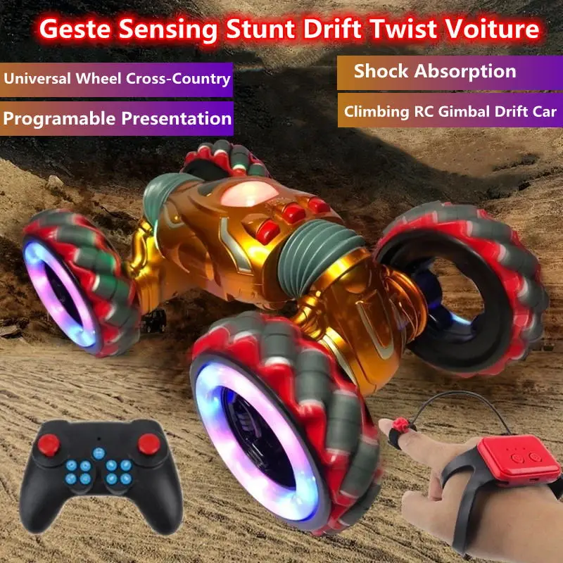 Watch Control RC Twist Car Shock Absorption Programable Presentation Universal Wheel Cross-country Climbing RC Gimbal Drift Car