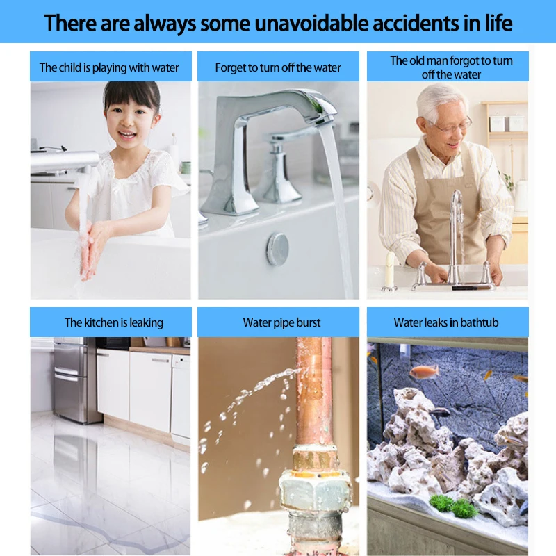 Tuya Smart Flood Leakage Sensor WiFi Water Overflow Level Detector Water Leak Sensor Remote Monitor Security Sound Alarm System