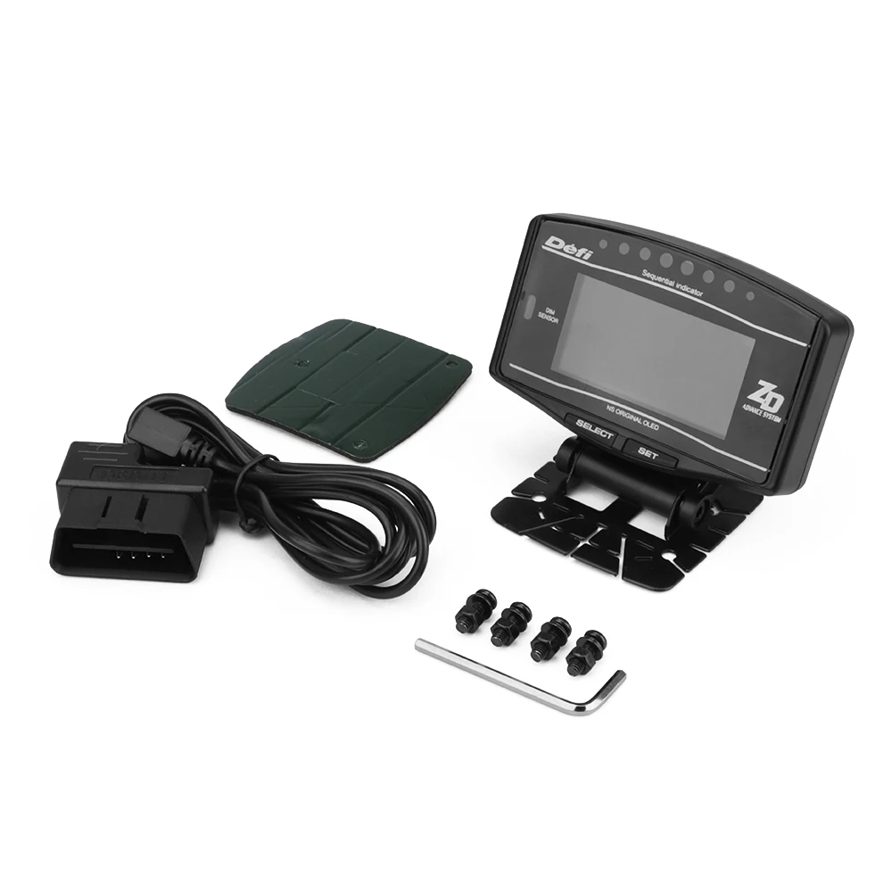 OBD2 Advance ZD 10 in 1Defi style link Auto Gauge DF09705 Sports Package Digital Tachometer Full Kit BF CR C2 meter with logo