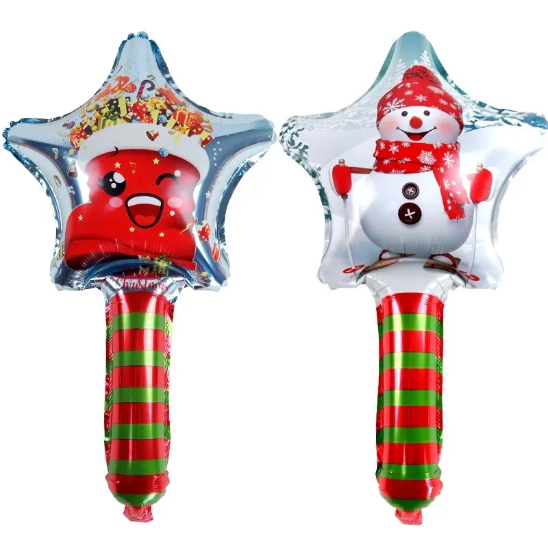 24 inch Christmas inflatable stick cane candy elk head gingerbread man snowman birthday party banquet supplies